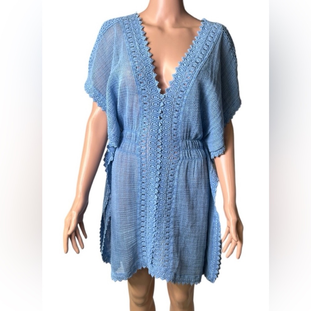 Seaspice Resortwear Blue Crochet Cover-Up, XL, NWT